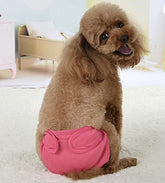 KUTKUT Combo of 2 Reusable Pet Cotton Physiological Diapers, Washable Sanitary Pet Physiological Pant|Adjustable Menstruation Underwear for Female Dog in Heat Period - kutkutstyle